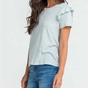 NWT Lush Ruffle Sleeve Tee